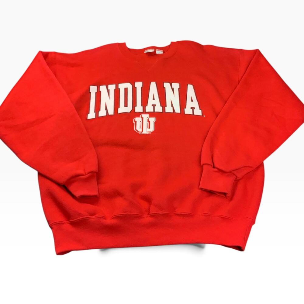 Vintage 90s Indiana Hoosiers IU Sweatshirt Large Soffe Made USA Red College